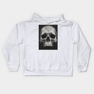 Monochrome Illustration of Skull Kids Hoodie